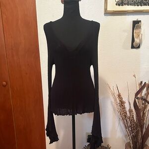 Free People Elegant Black Women's Top